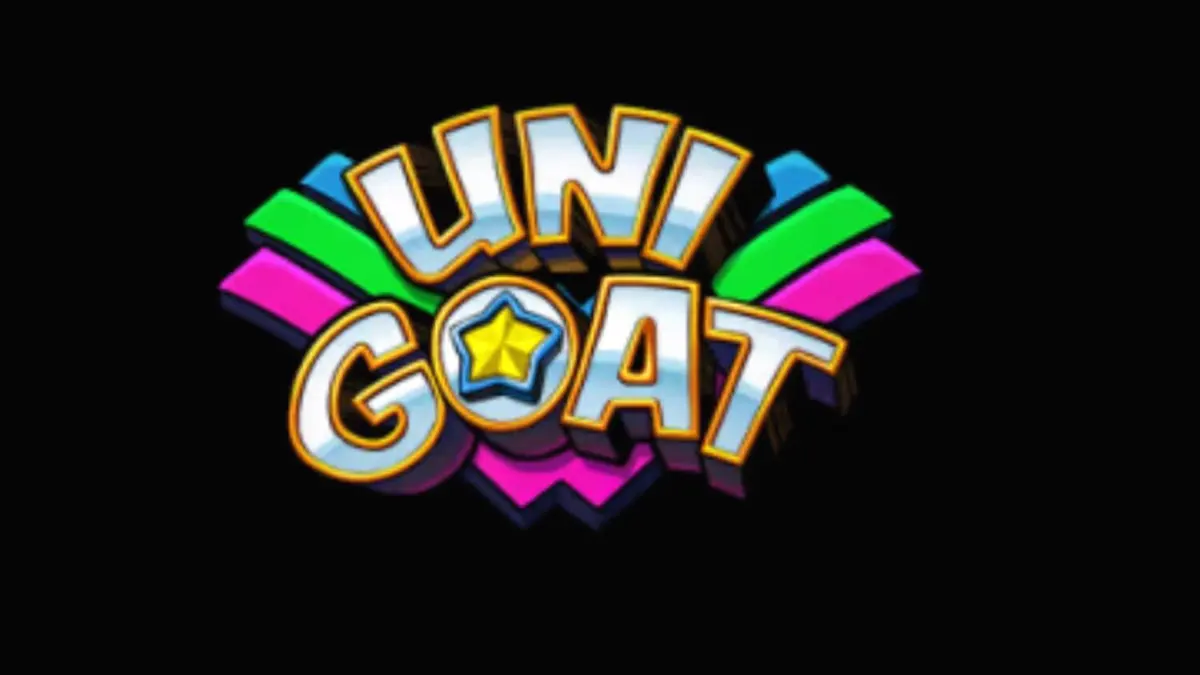 Tampilan visual slot Unigoat dengan karakter kambing mistis dan latar belakang ladang fantasi.